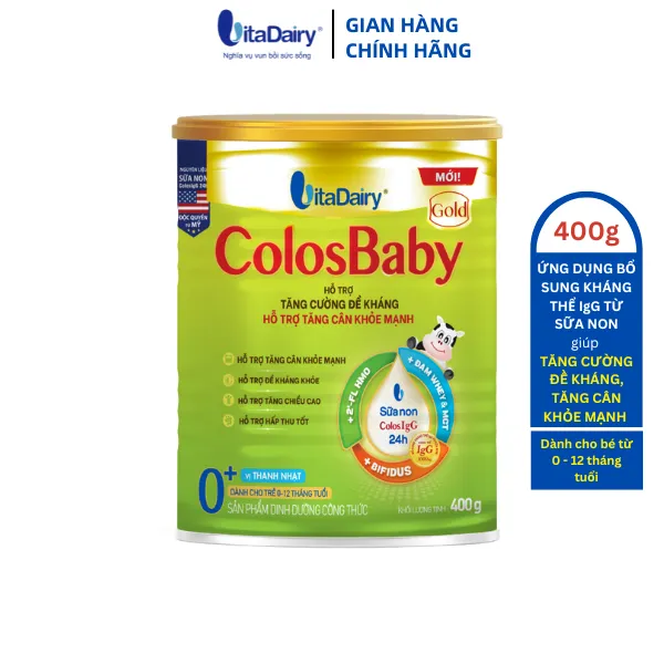 Ảnh Sữa non ColosBaby Gold 0+ 400g (Mới), sữa bột giúp tăng cường đề kháng, tăng cân khỏe mạnh - VitaDairy 4