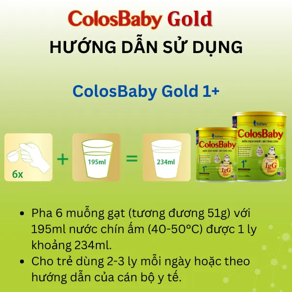 Ảnh Sữa non COLOSBABY GOLD 1+ 800g, sữa bột giúp bé tăng cân - VitaDairy 1