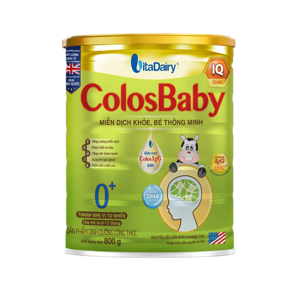 Ảnh Sữa non Colosbaby IQ Gold 0+ 800g, sữa bột giúp bé phát triển trí não, tăng cường miễn dịch - VitaDairy 3