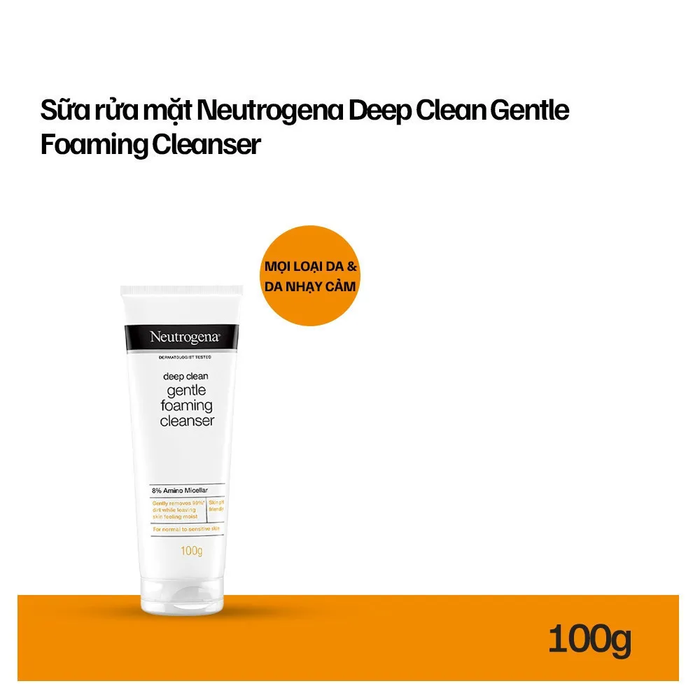 Ảnh Sữa rửa mặt Sạch Sâu Lành Tính Neutrogena Deep Clean Gentle Foaming Cleanser 100g & 150g 1