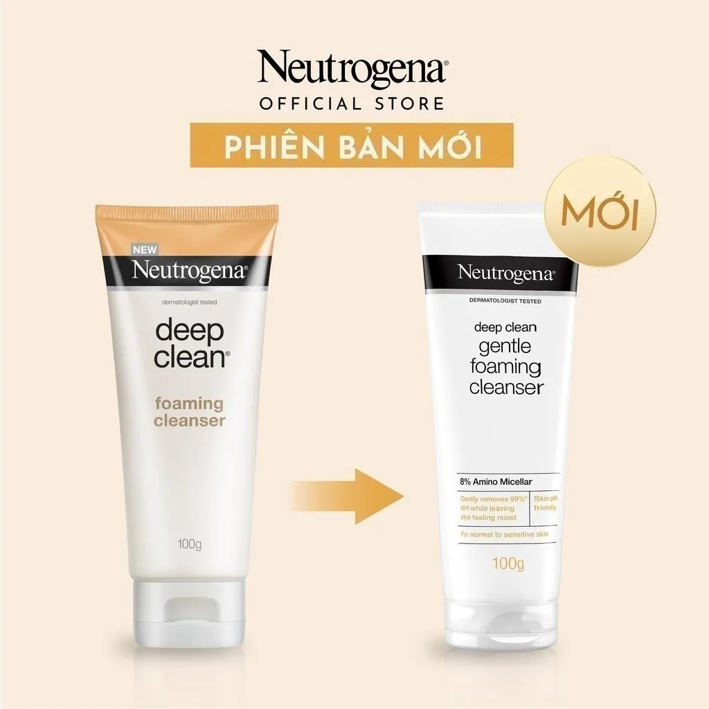 Ảnh Sữa rửa mặt Sạch Sâu Lành Tính Neutrogena Deep Clean Gentle Foaming Cleanser 100g & 150g 3