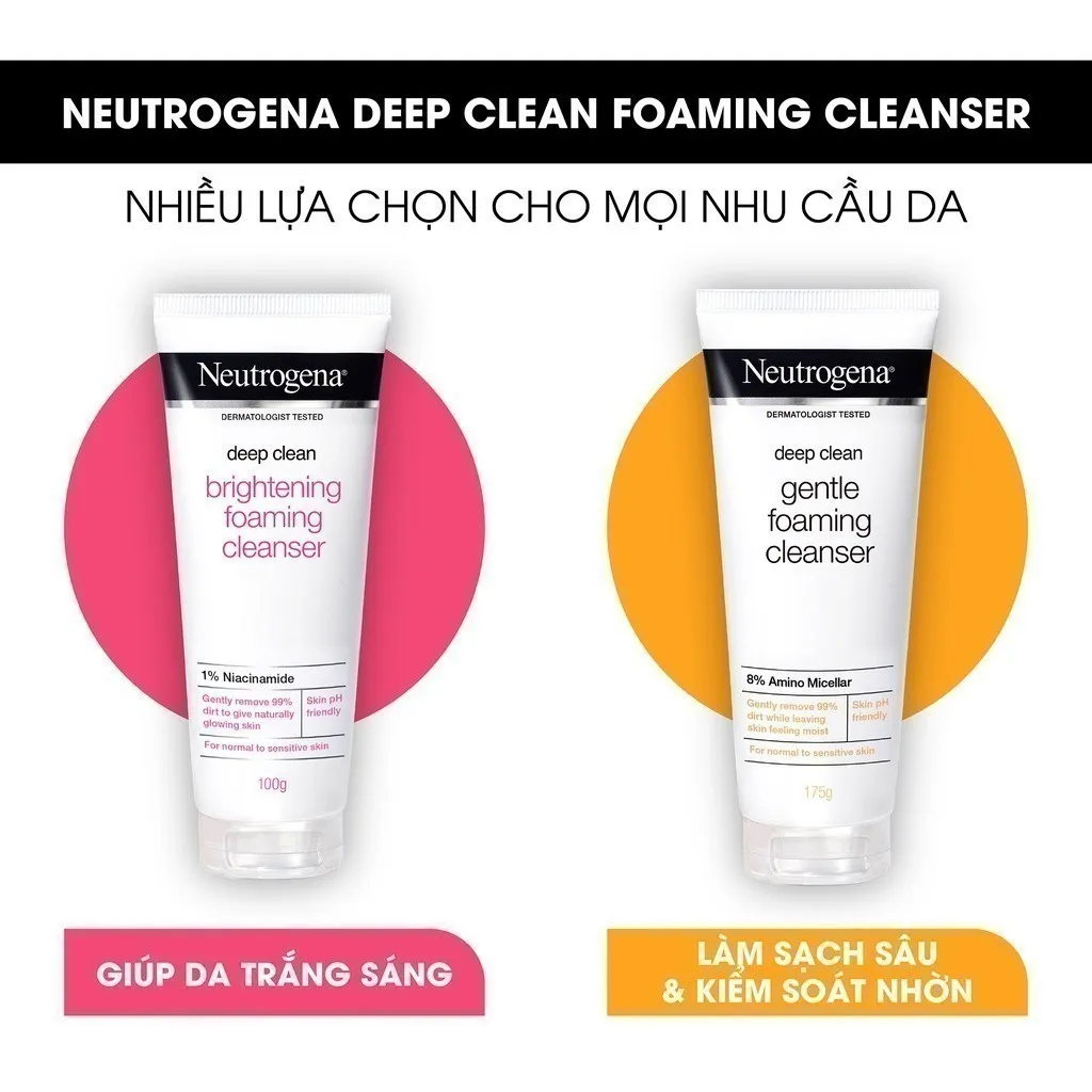 Ảnh Sữa rửa mặt Sạch Sâu Lành Tính Neutrogena Deep Clean Gentle Foaming Cleanser 100g & 150g 4