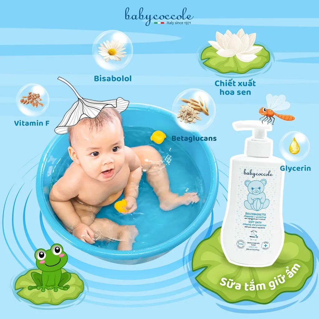 Ảnh Sữa tắm giữ ẩm cho bé Babycoccole 0M+ chiết xuất hoa sen 250ml-400ml 2