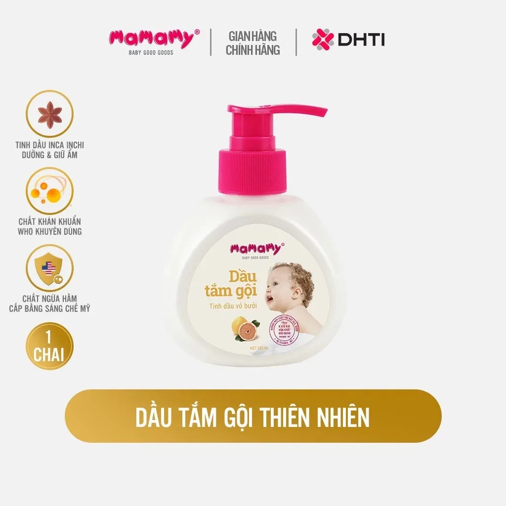 Ảnh -Sữa tắm gội cho bé Mamamy gốc thực vật thiên nhiên, dịu lành tinh dầu bưởi/tía tô 1