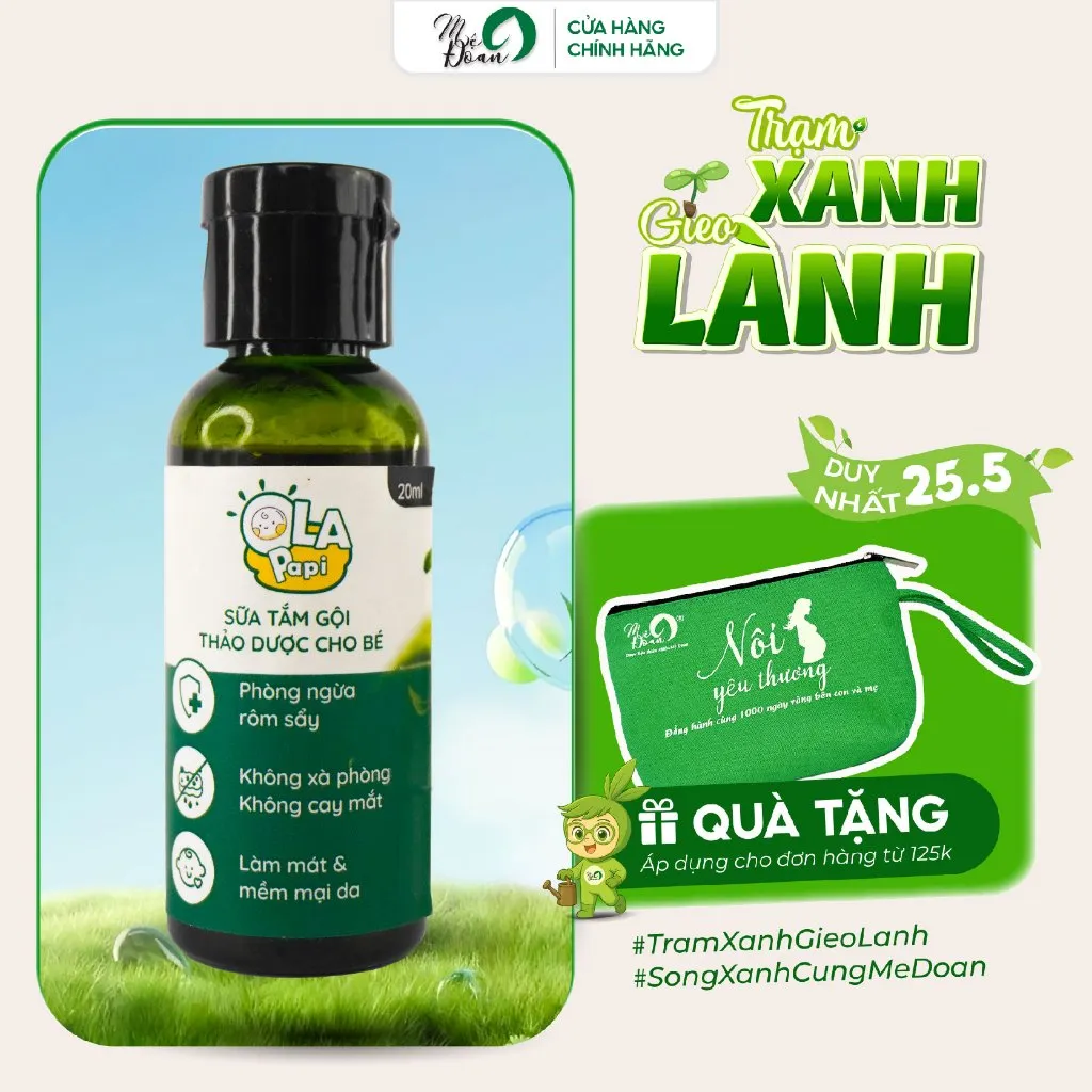 Ảnh Sữa tắm gội cho bé Mệ Đoan phòng ngừa rôm sảy, các vấn đề về da 200ml 1