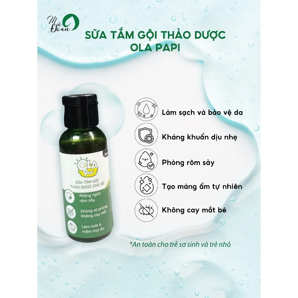 Ảnh Sữa tắm gội cho bé Mệ Đoan phòng ngừa rôm sảy, các vấn đề về da 200ml 2