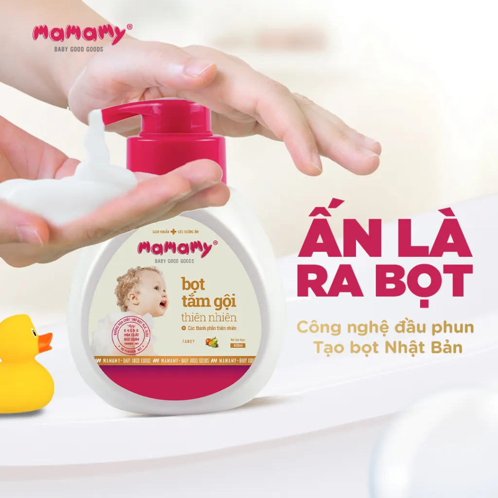 Ảnh Sữa tắm gội đầu tạo bọt cao cấp cho bé Mamamy gốc thực vật, dịu lành 4 hương thơm Floral/Fancy/Blueberry/Raspberry 3