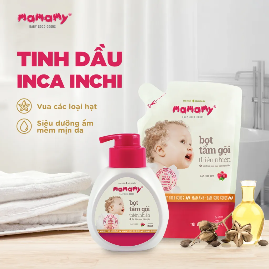 Ảnh Sữa tắm gội đầu tạo bọt cao cấp cho bé Mamamy gốc thực vật, dịu lành 4 hương thơm Floral/Fancy/Blueberry/Raspberry 4