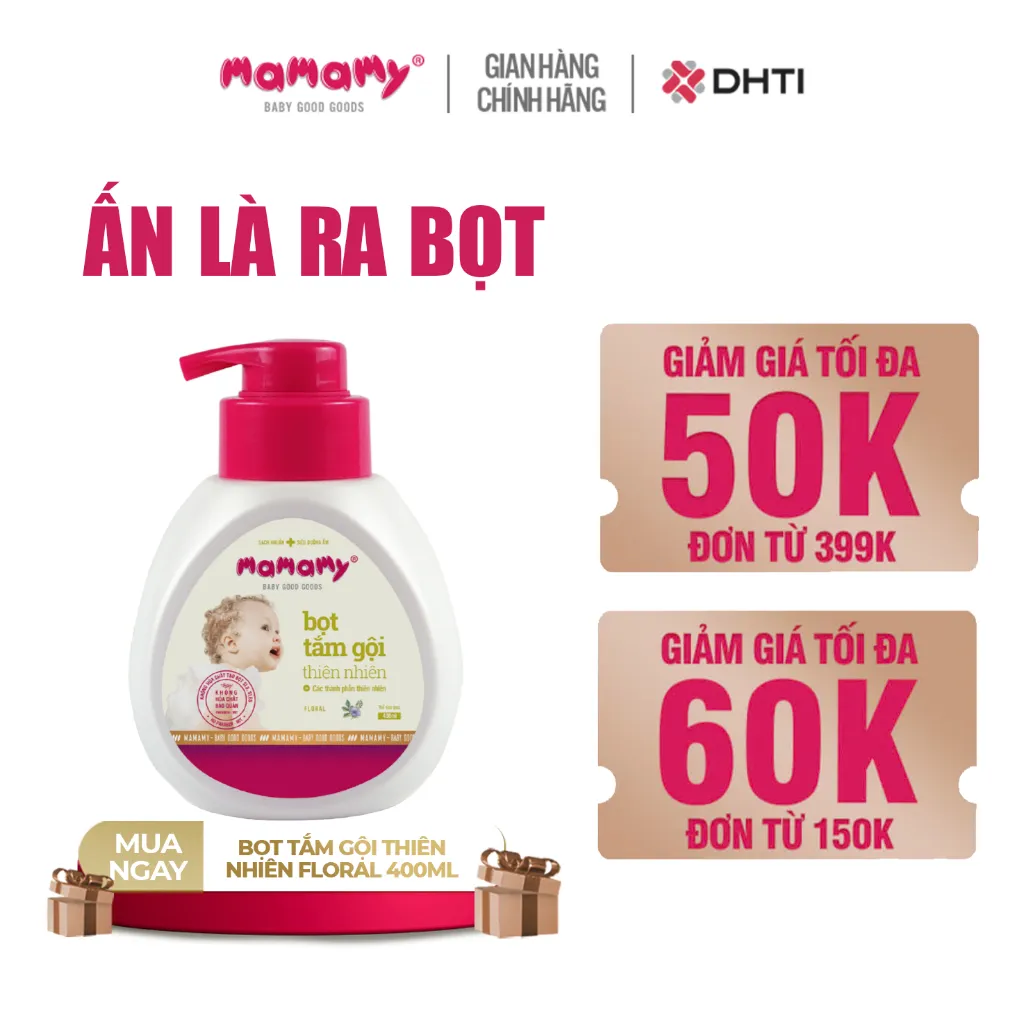 Ảnh -Sữa tắm gội đầu tạo bọt cao cấp cho bé Mamamy gốc thực vật,dịu lành 4 hương thơm Floral/Fancy/Blueberry/Raspberry 1