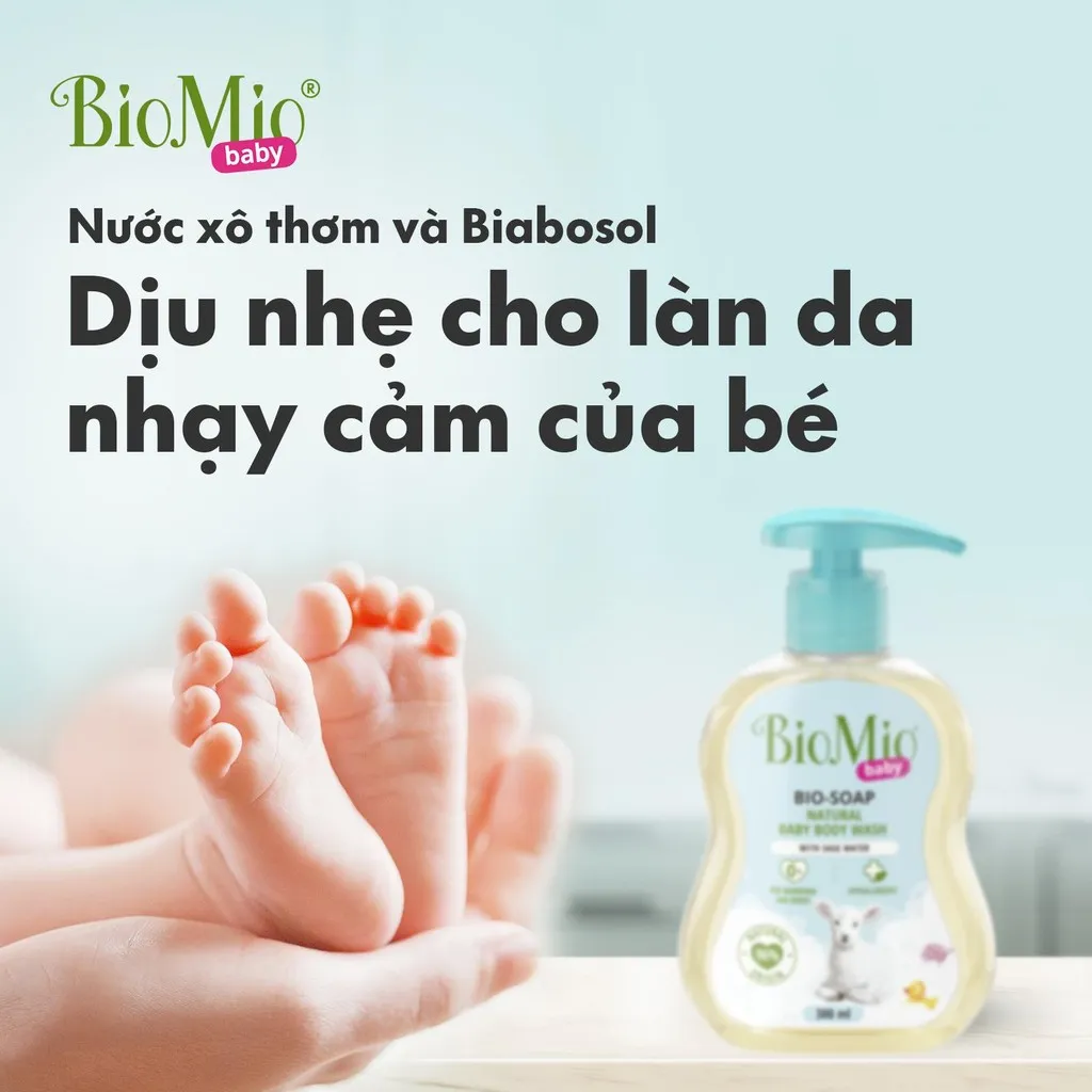 Ảnh Sữa tắm gội hữu cơ cho bé BioMio BIO-SOAP 300ml nước cây xô thơm, không kích ứng, an toàn lành tính 3