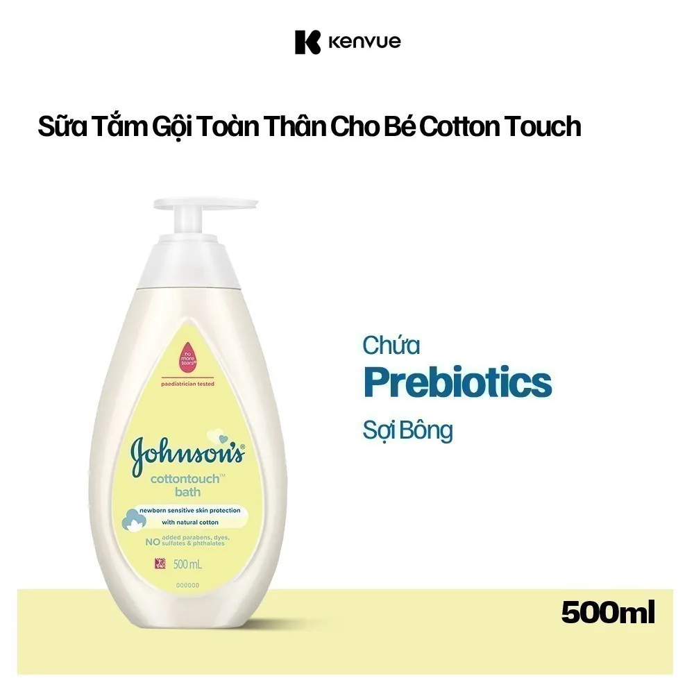 Ảnh Sữa tắm gội toàn thân mềm mịn Johnson' baby bath Cotton touch 500ml (MỚI) - 100977934 2