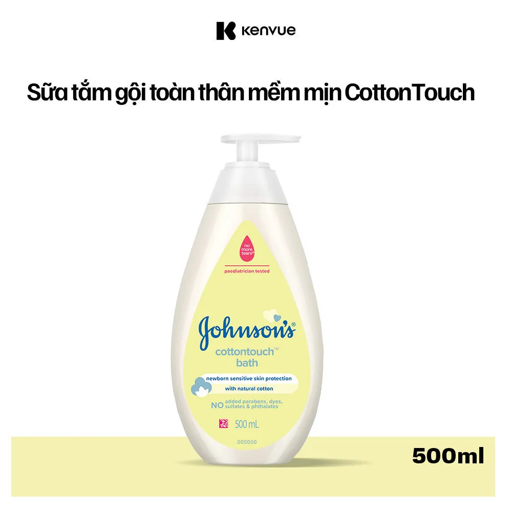Ảnh Sữa tắm gội toàn thân mềm mịn Johnson' baby bath Cotton touch 500ml (MỚI) - 100977934 3