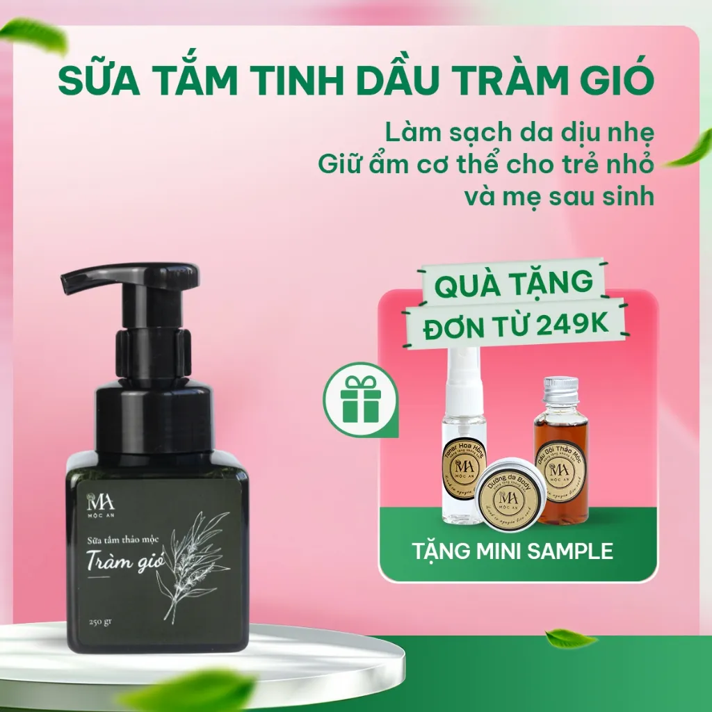 Review Sữa Tắm Thảo Mộc Tinh Dầu Tràm Gió Mộc An: Kháng Khuẩn, Ngừa Cảm Lạnh Cho Bé & Gia Đình