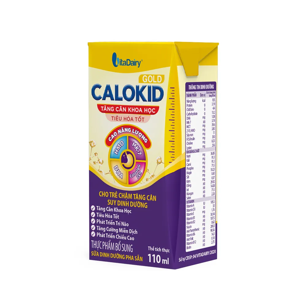 Ảnh SUDD Calokid Gold 110ml - thùng 48 hộp - VitaDairy 1