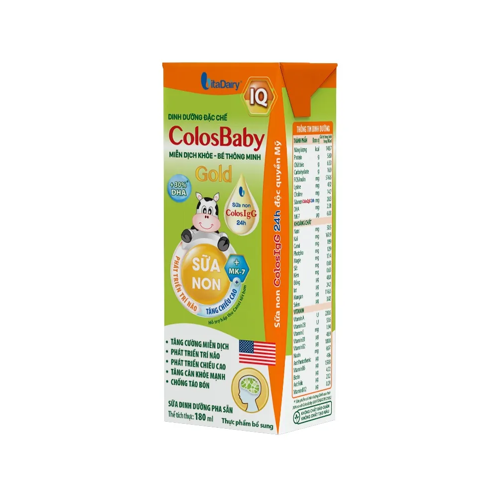 Ảnh SUDD ColosBaby IQ Gold 180ml - thùng 48 hộp - VitaDairy 1