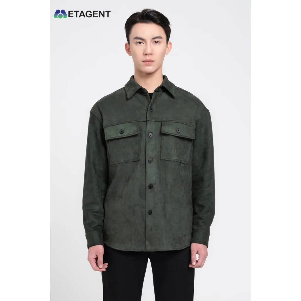 Ảnh Suede Jacket - Áo khoác sơ mi da lộn nam dáng Regular Fit Metagent MS 70E3758 4
