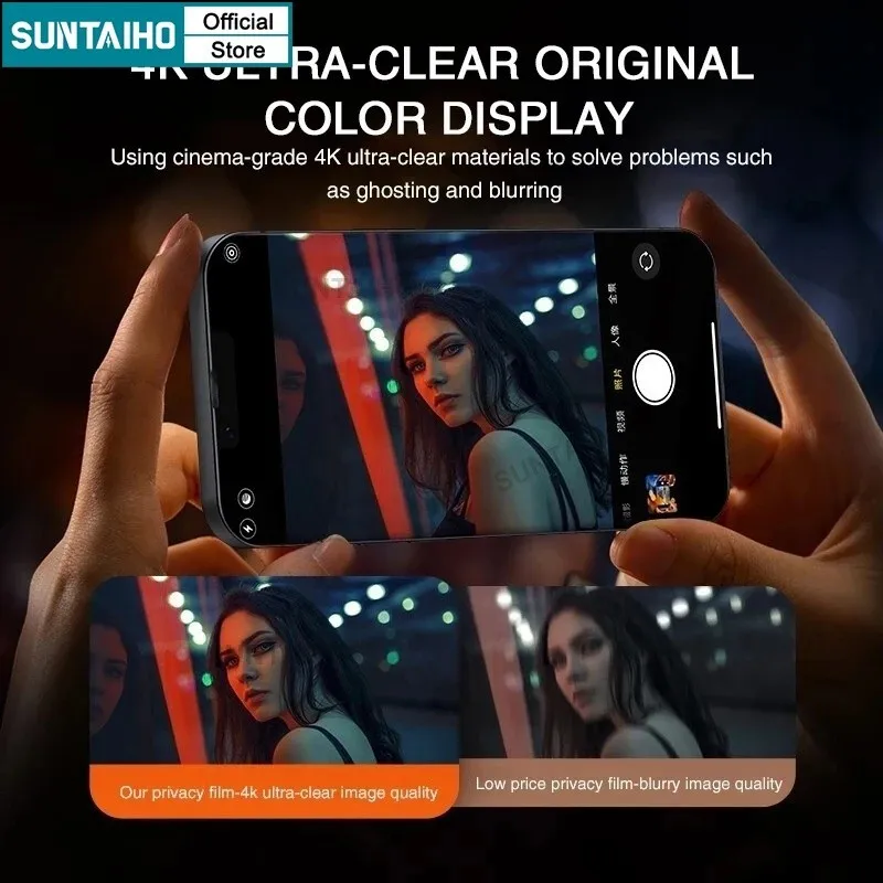 Ảnh Suntaiho Cao Cấp Kính Cường Lực Chống Nhìn Trộm Bảo Vệ Màn Hình Tự Dán Cho IPhone 11 12 13 14 15 Pro Max IP 14 Plus X XS XR Xs Max 3