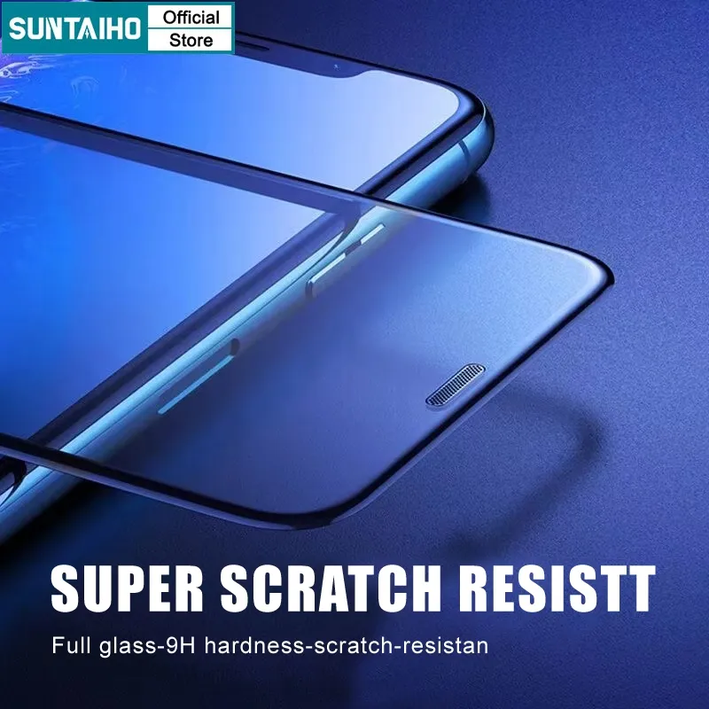 Ảnh Suntaiho Chất lượng cao iphone 9D Full Cover Kính cường lực Bảo Vệ Toàn Màn Hình Tự Dán Cho Iphone 11 12 13 14 15 Pro Max IP 7 8 14 Plus Iphon X Xs Xr XsMax Bảo vệ màn hình chống cháy nổ 1