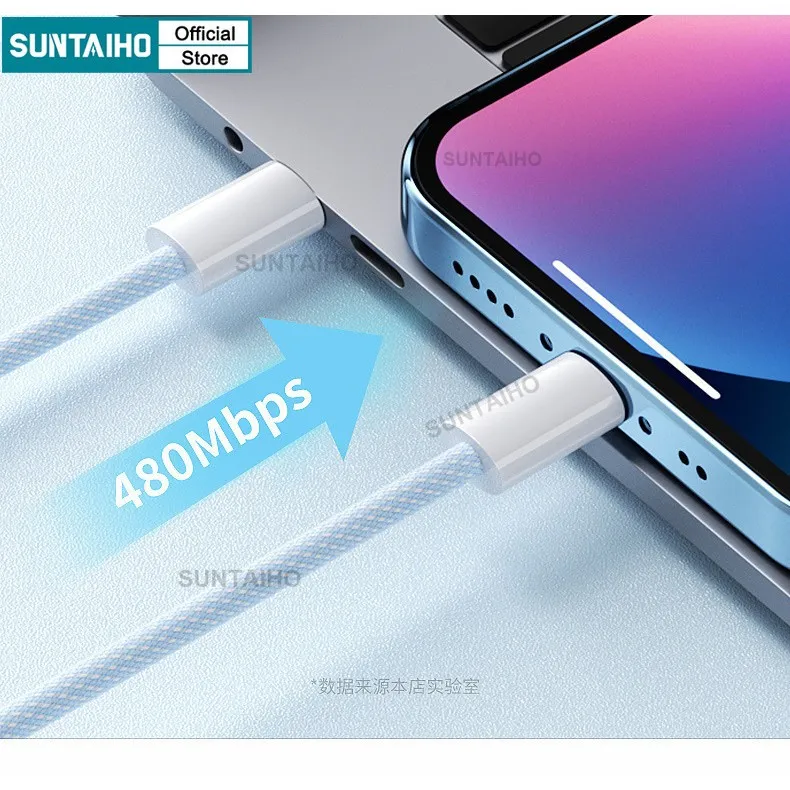 Ảnh Suntaiho Dây Sạc IP Nhanh PD 20W Type-C Cáp Sạc Hỗ Trợ Truyền Dữ Liệu Cho iPhone iPad AirPods 4