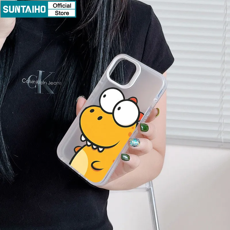 Ảnh Suntaiho Ngộ nghĩnh Hoạt Hình Độc Đáo Họa Tiết Rồng Trong Suốt Mờ Dành Cho Iphone 11 12 13 14 15 16 Pro Max IP 7 8 Plus Iphon X Xs XR Xs Max TPU Silicon Mềm Cao Cấp Chống Sốc Ốp điện thoại 2