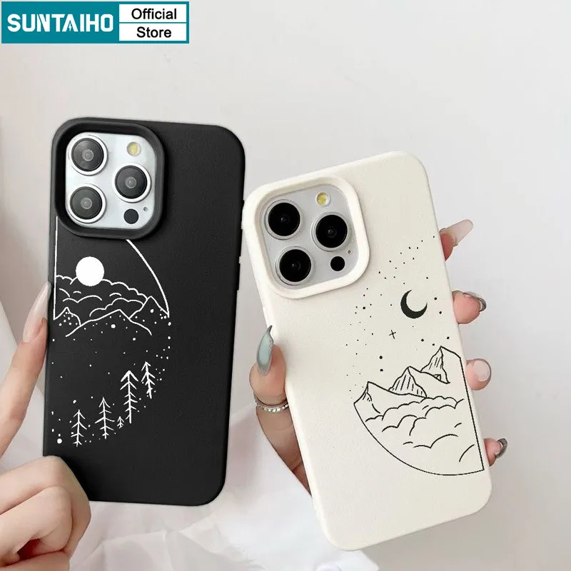 Ảnh Suntaiho Ốp điện thoại họa tiết cảnh trăng thích hợp cho iPhone 14 Pro Max 13 12 11 Pro Max X XR XS Max 7 / 8 Plus 1