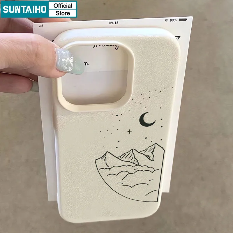Ảnh Suntaiho Ốp điện thoại họa tiết cảnh trăng thích hợp cho iPhone 14 Pro Max 13 12 11 Pro Max X XR XS Max 7 / 8 Plus 3