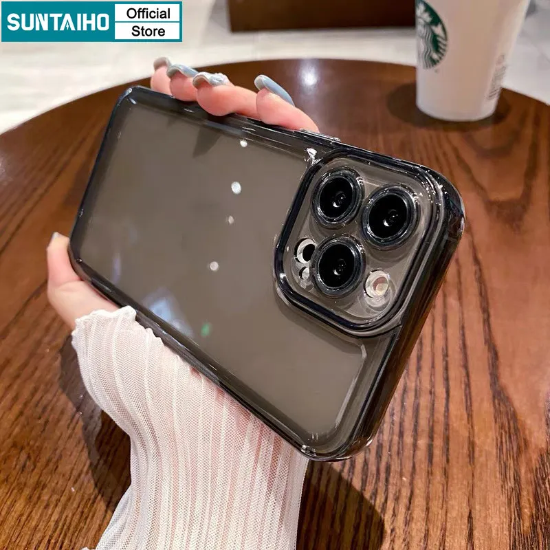 Ảnh Suntaiho Ốp Lưng iPhone Đơn Giản Trong Suốt Crysta Mềm Chống Sốc TPU Ốp Điện Thoại Cho Iphone 16 15 14 13 12 11 Pro Max IP 7 8 Plus Iphon X XS XR XsMax 3