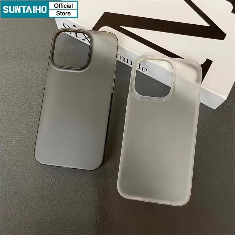 Ảnh Suntaiho Ốp Lưng iPhone Đơn Giản Trong Suốt Mờ Nhám Đen Chống Bẩn Ốp Điện Thoại Cao Cấp TPU Mềm Trắng Chống Sốc Cho Iphone 16 15 14 13 12 11 Pro Max IP 7 8 Plus Iphon X XR Xs Max 3