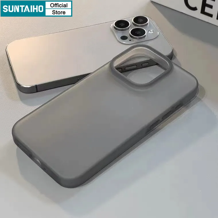 Ảnh Suntaiho Ốp Lưng iPhone Đơn Giản Trong Suốt Nhám Màu Đen Chống Bẩn Ốp Điện Thoại Cao Cấp Silicon Mềm TPU Trắng Chống Sốc Cho Iphone 16 15 14 13 12 11 Pro Max IP 7 8 Plus Iphon X XR Xs Max 4