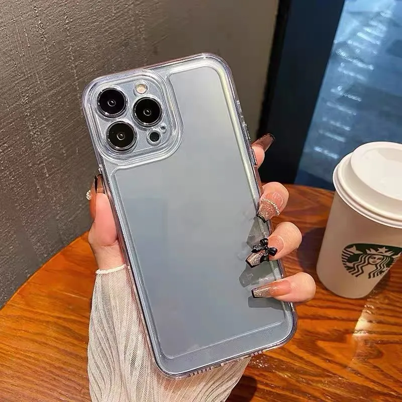 Ảnh Suntaiho Ốp Lưng iPhone Trong Suốt Đơn Giản Siêu Mỏng Đen Ốp Điện Thoại TPU Mềm Chống Sốc Cho Iphone 11 12 13 14 15 Pro Max IP 7 8 Plus Iphon X Xs Xr Xs Max 4