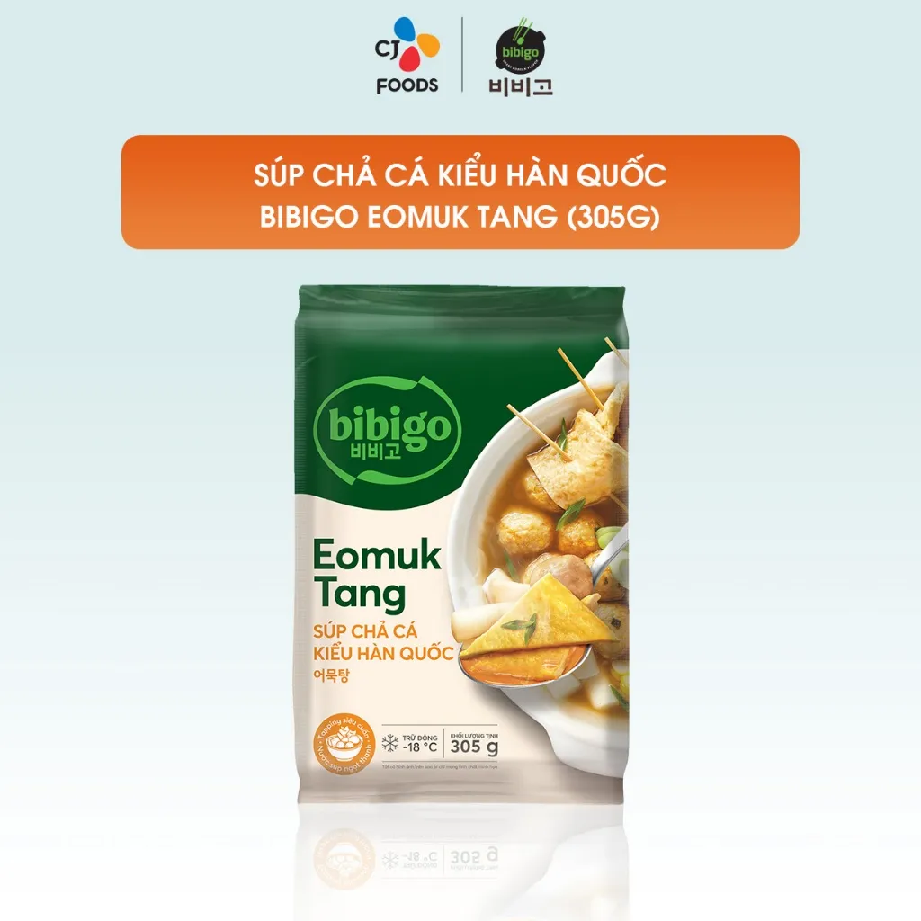 Ảnh Súp Chả cá Hàn Quốc Eomuk Tang Bibigo 305g (đầy đủ topping) 1