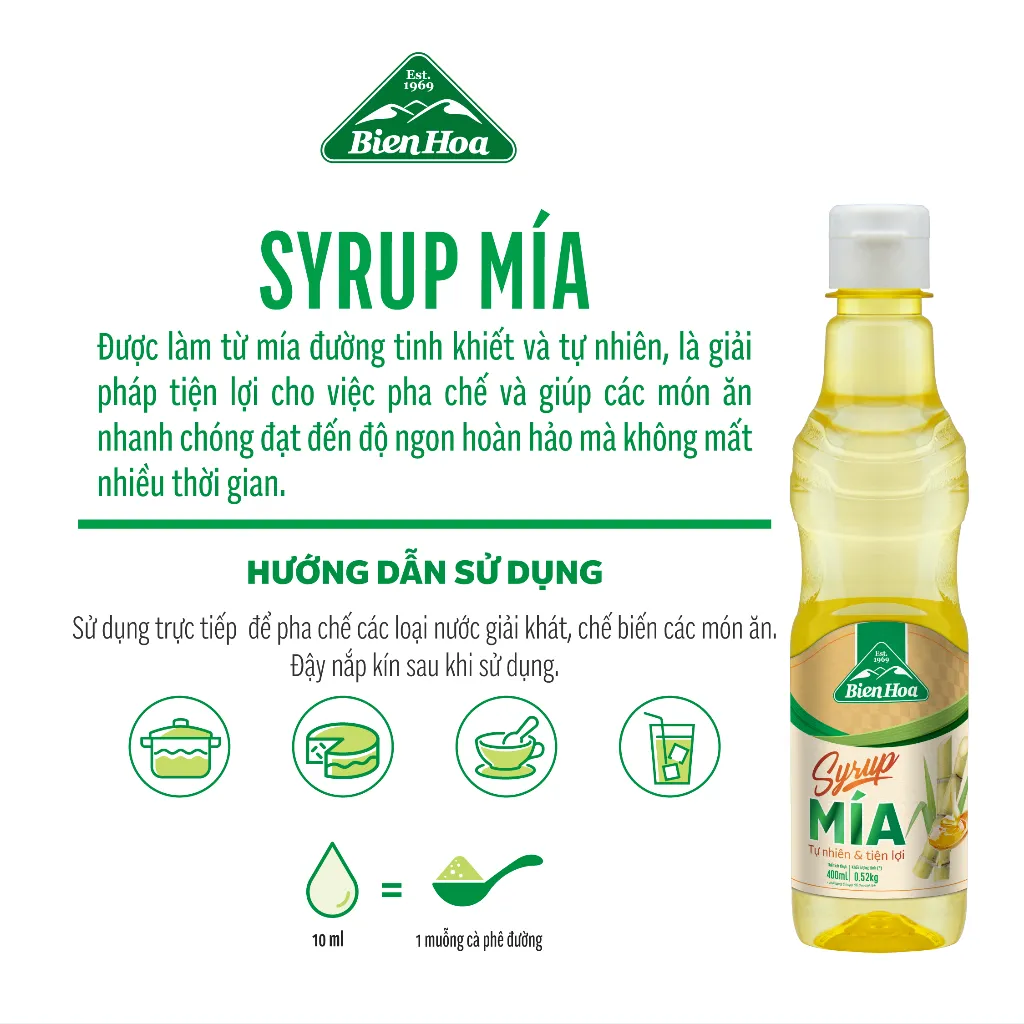 Ảnh Syrup Mía Biên Hòa 700ml/Chai 1