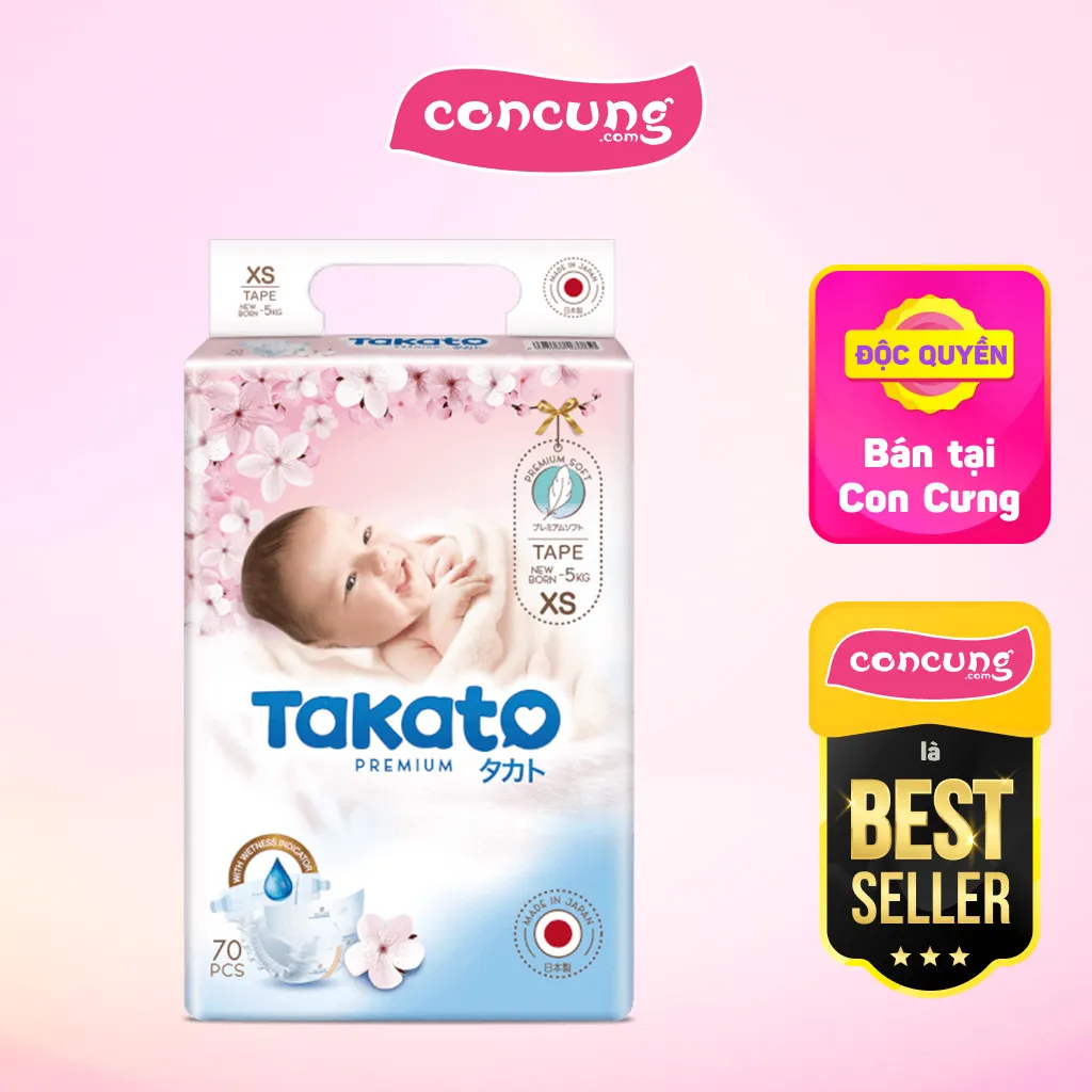 Ảnh Tã dán Nhật Bản Takato siêu mềm mại (XS, 70 miếng) 1