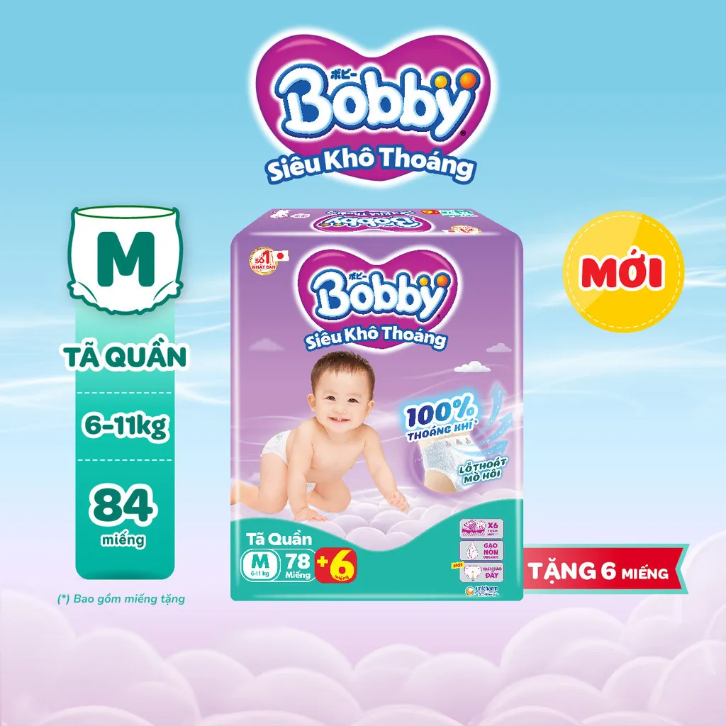 Ảnh Tã quần Bobby Siêu Khô Thoáng - 100% Thoáng Khí Ultra Jumbo M/L/XL/XXL/XXL 2