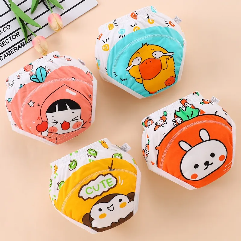 Ảnh Tã quần cotton LUCKY BIG CAT mỏng họa tiết hoạt hình dễ thương thời trang mùa hè dành cho bé tập đi vệ sinh 1