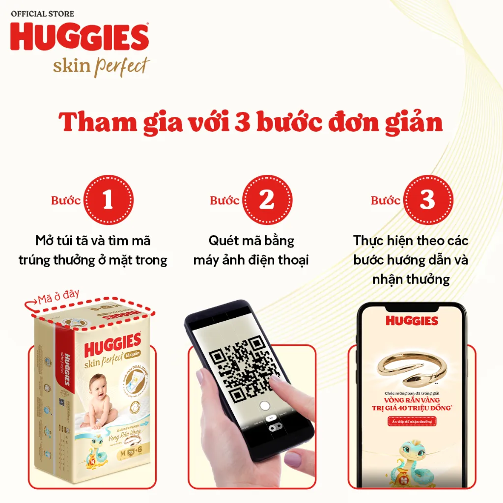 Ảnh Tã quần Huggies Skin Perfect Super Jumbo M70+6/ L60+6/ XL52+6/ XXL48+6 với 2 vùng thấm giảm kích ứng da 3