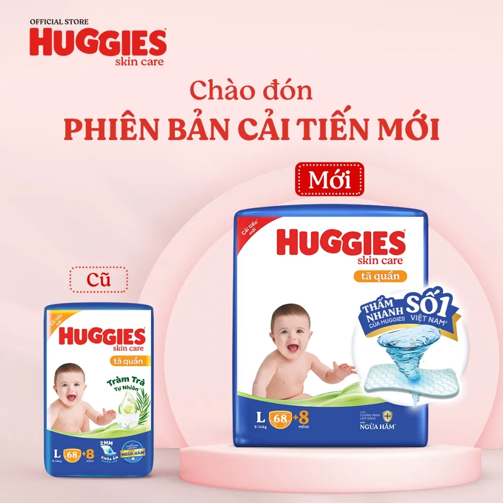 Ảnh Tã quần Huggies Skincare Jumbo M42/L38/XL32/XXL28+4 2