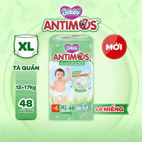 Ảnh Tã Quần Xua Muỗi Bobby Antimos – Hàng rào Sả tự nhiên Bye Muỗi 8H - M52/L50+2/XL48+4/XXL46+6 4