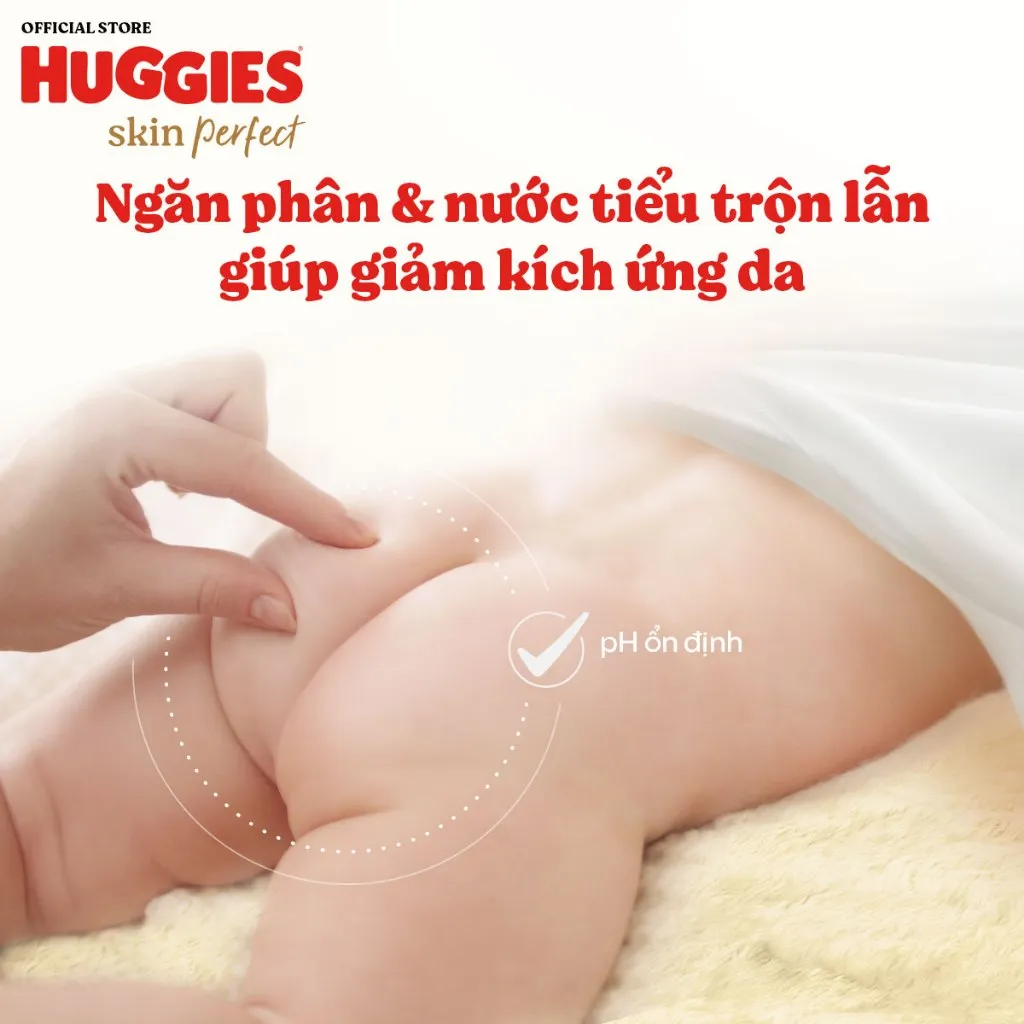 Ảnh Tã/bỉm dán sơ sinh Huggies Skin Perfect M 46+3 miếng với 2 vùng thấm giảm kích ứng da 2