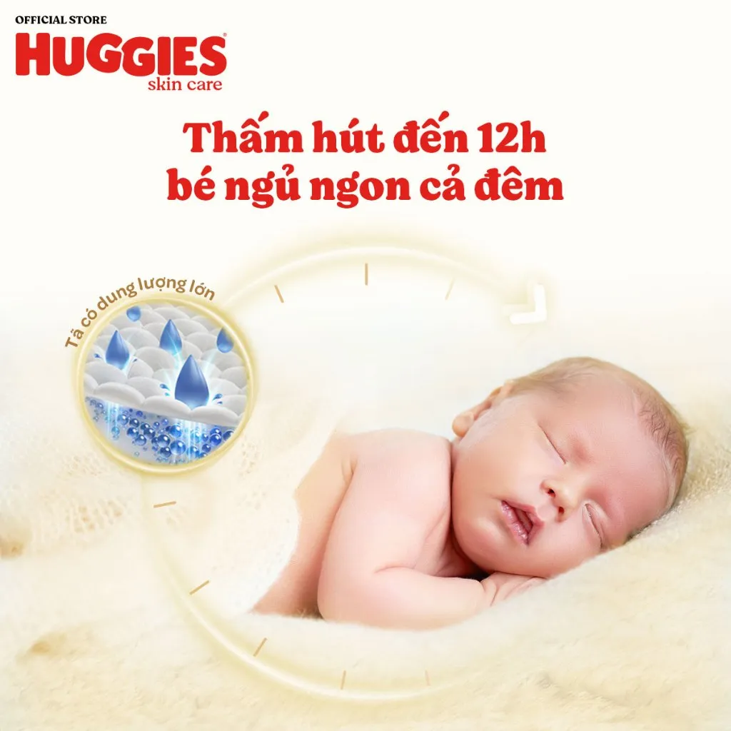 Ảnh Tã/bỉm dán sơ sinh Huggies Skin Perfect M 46+3 miếng với 2 vùng thấm giảm kích ứng da 4