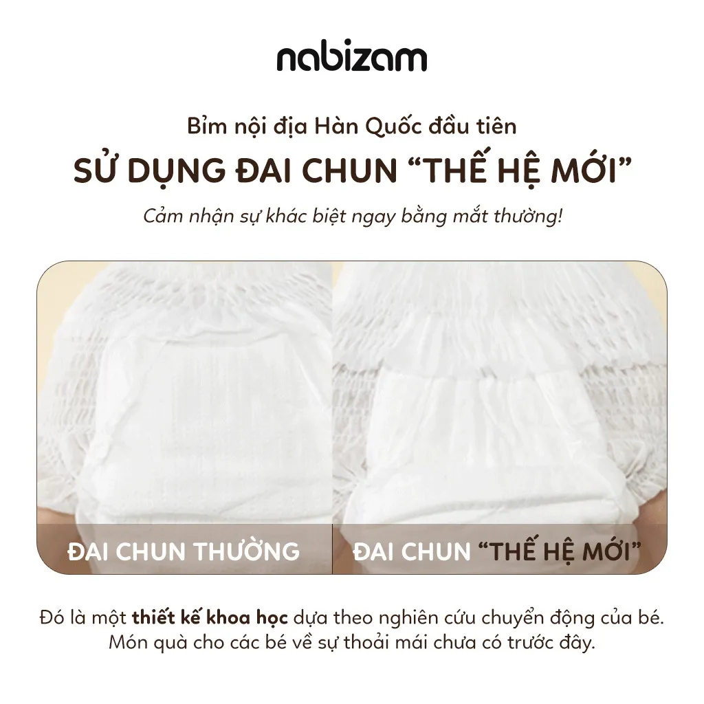 Ảnh Tã/Bỉm Đêm NABIZAM Signature Nội Địa Hàn, Mềm Mại, Siêu Thấm Hút Size L30/XL26/2XL22/3XL20 Cho Bé 8-25k 2