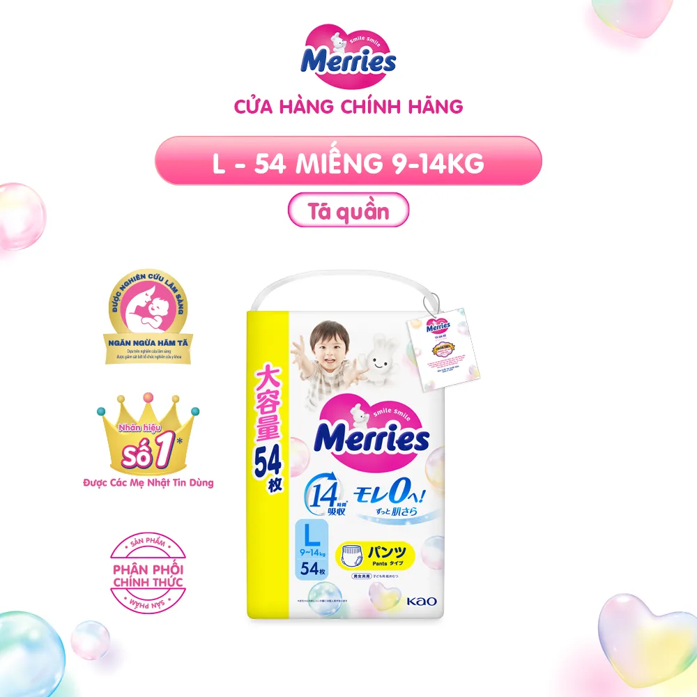 Ảnh Tã/bỉm quần Merries Jumbo Đủ Size L54/XL46/XXL30 2