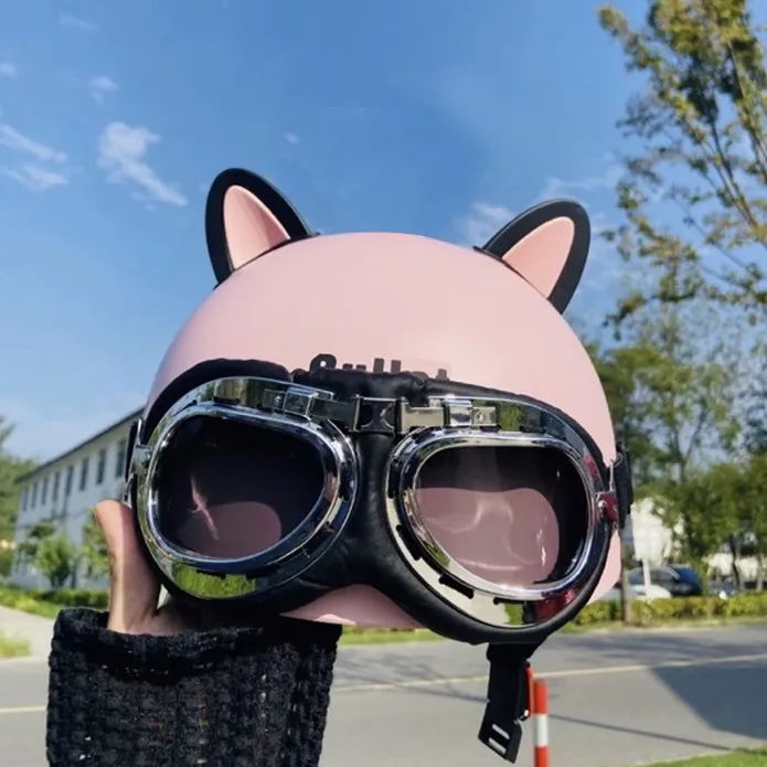 Ảnh Tai mèo gắn mũ bảo hiểm cute, siêu dễ thương, phiên bản mới phối 2 màu độc lạ, phụ kiện mũ bảo hiểm Hpro Helmet 3