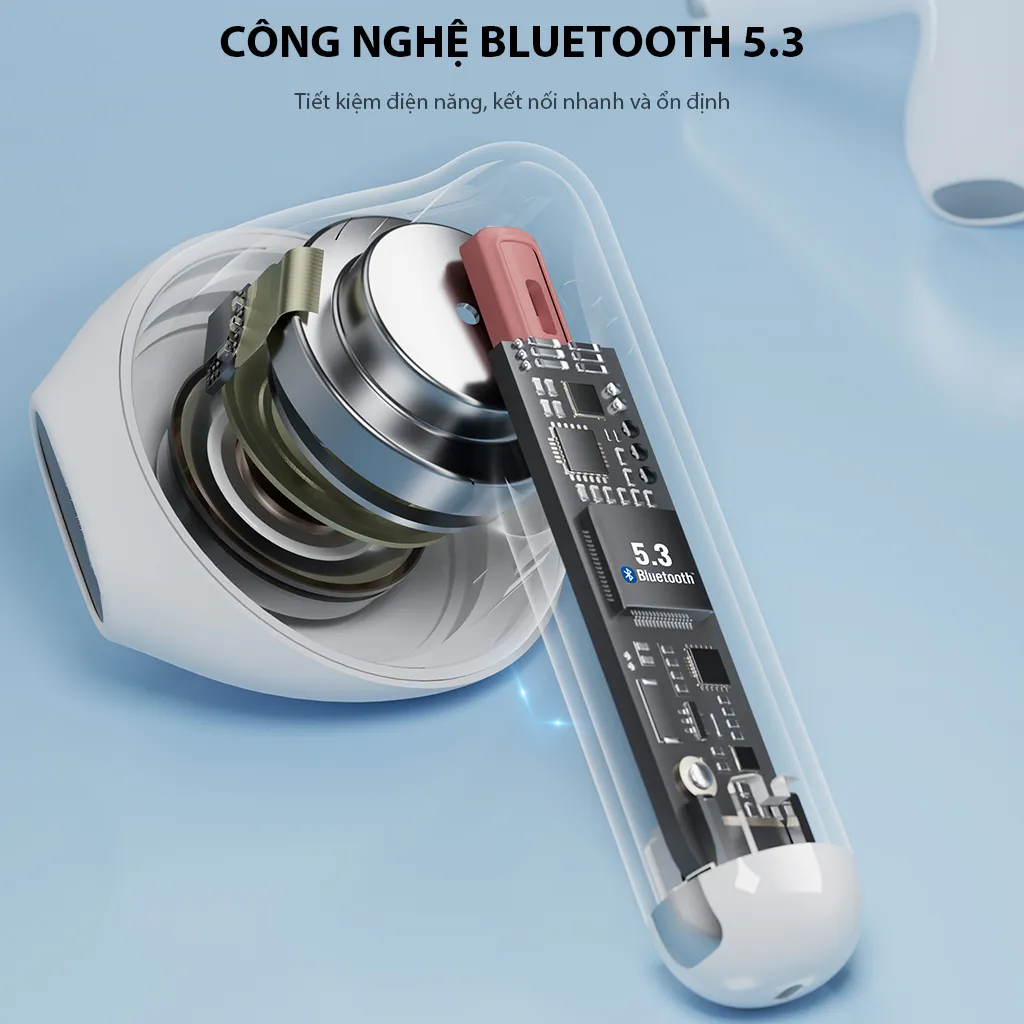 Ảnh Tai Nghe Bluetooth 5.3 Robot Airbuds T60 White Semi In Ear Playtime 36H Chống Nước IPX4 - Hàng Chính Hãng 3