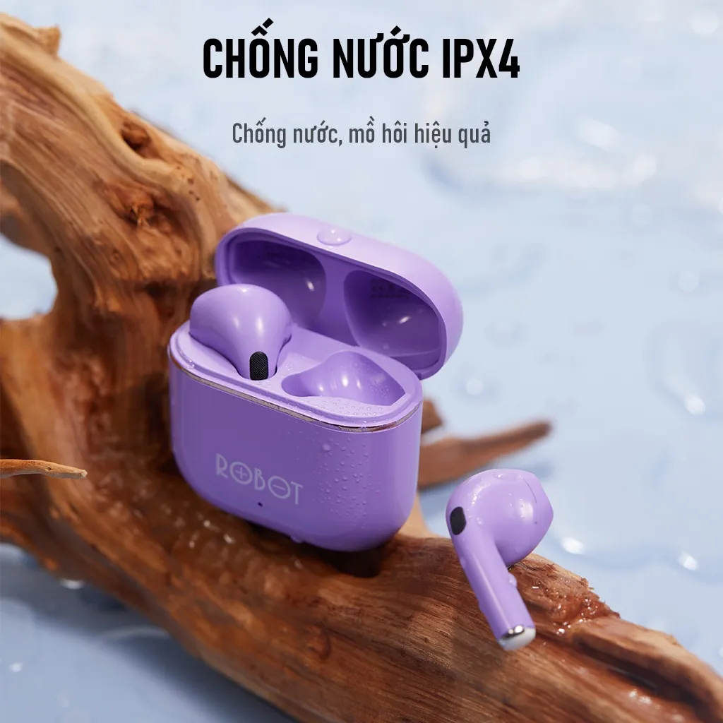 Ảnh Tai Nghe Bluetooth 5.3 ROBOT Airbuds T50S Semi InEar Kháng Nước IPX4 Âm Thanh Rõ Nét 4