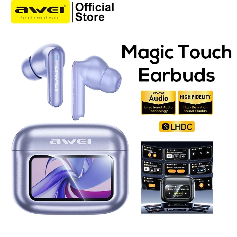 Đánh giá Awei T56: Tai nghe Bluetooth chống ồn ANC+ENC, màn hình cảm ứng thông minh