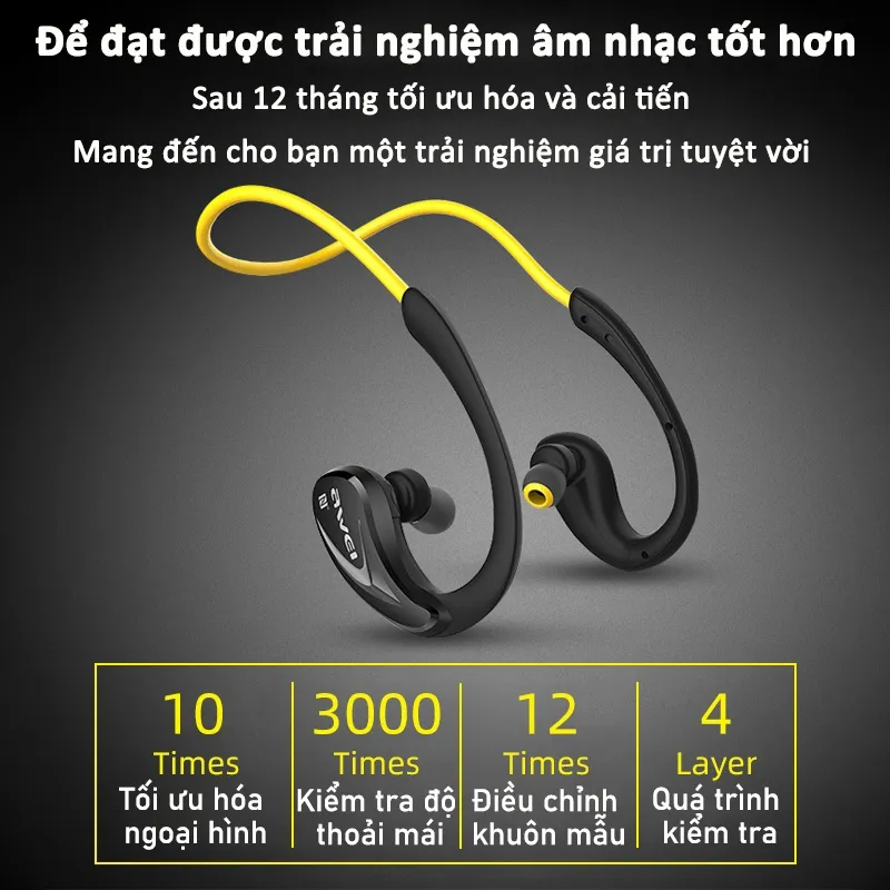 Ảnh Tai nghe Bluetooth đeo cổ Awei A880BL thể thao chạy bộ, tai bịt, ipx4 Chống Nước super bass 3