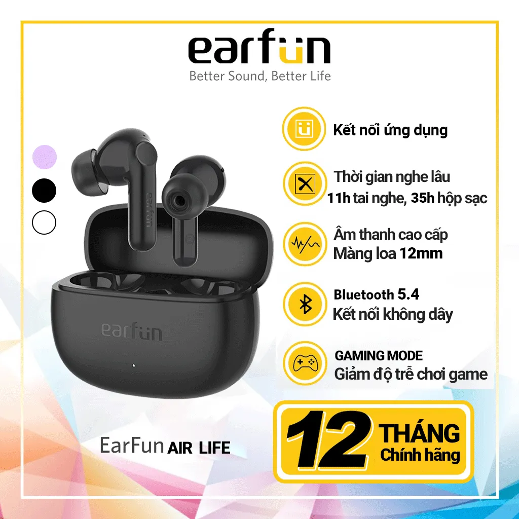 Ảnh Tai nghe Bluetooth Earfun Air Life kết nối app thời gian nghe 11h bluetooth 5.4 game mode 0,1s 1