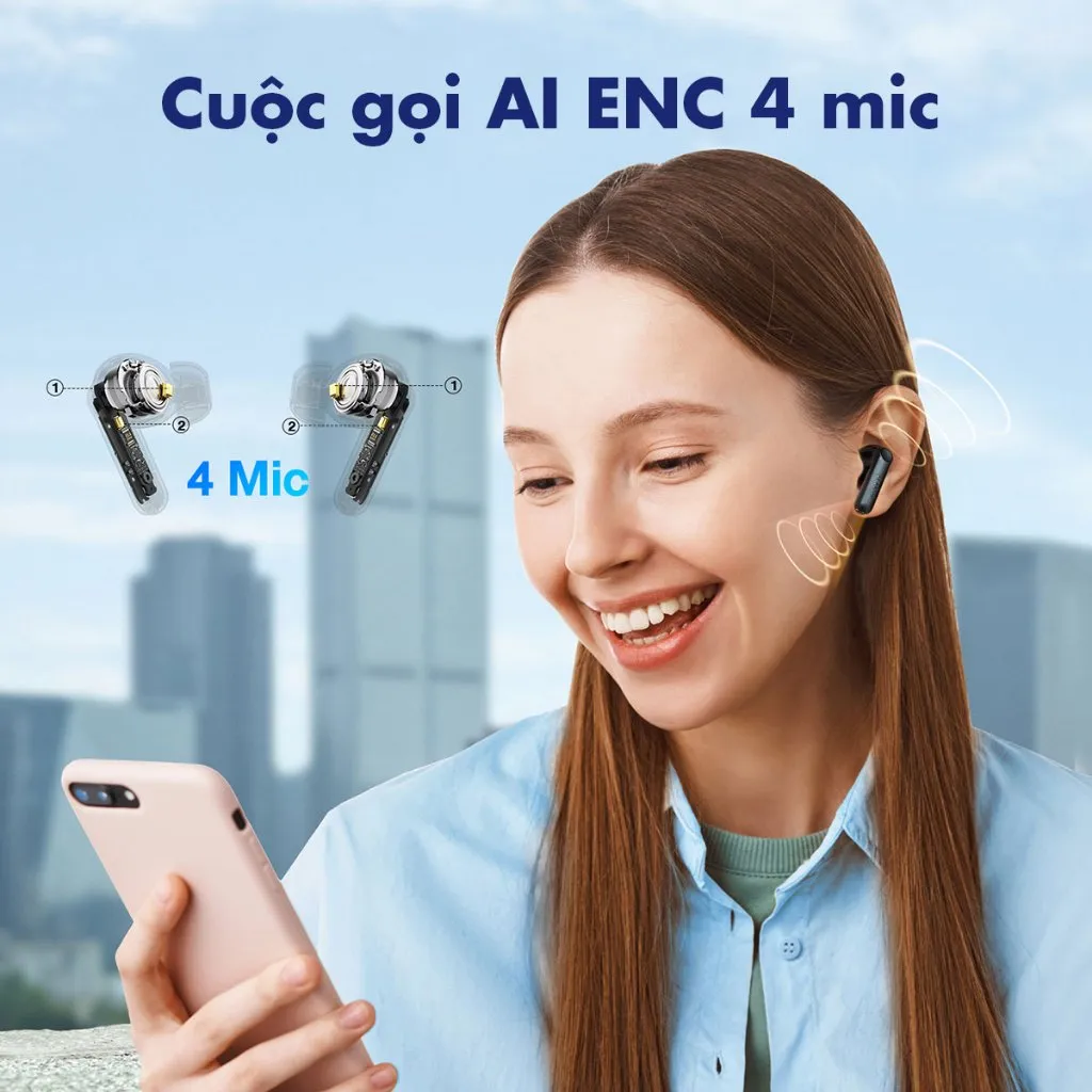 Ảnh Tai nghe Bluetooth Earfun Air Life kết nối app thời gian nghe 11h bluetooth 5.4 game mode 0,1s 3