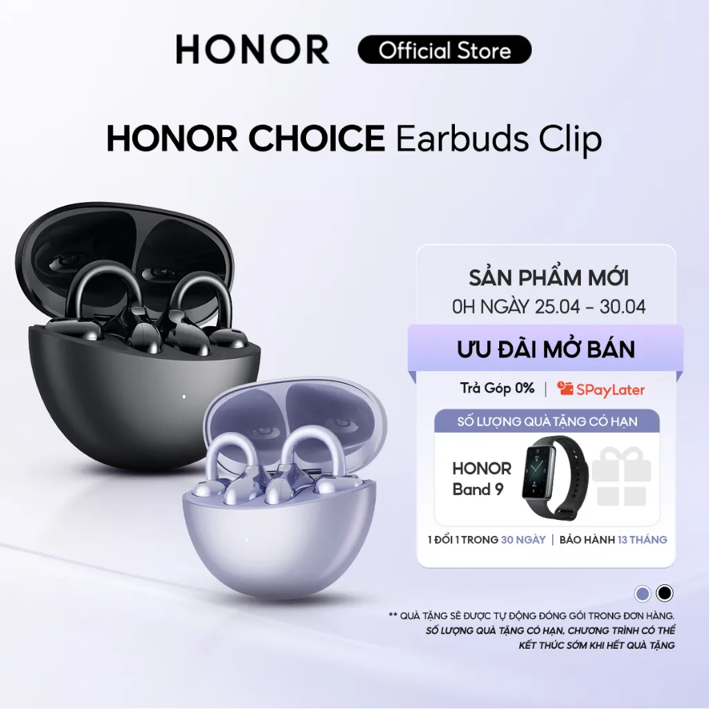 Ảnh Tai Nghe Bluetooth HONOR CHOICE Earbuds Clip | Chống bụi và nước IP54| Cấu trúc vòm cầu Titan 1